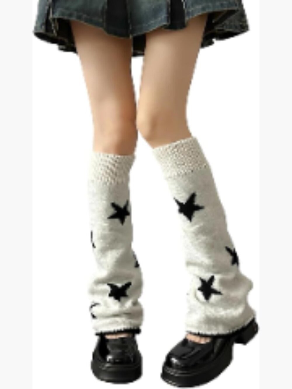 Kawaii Knitted Leg Warmers Flared Goth Sleeves Baggy Cuff Socks